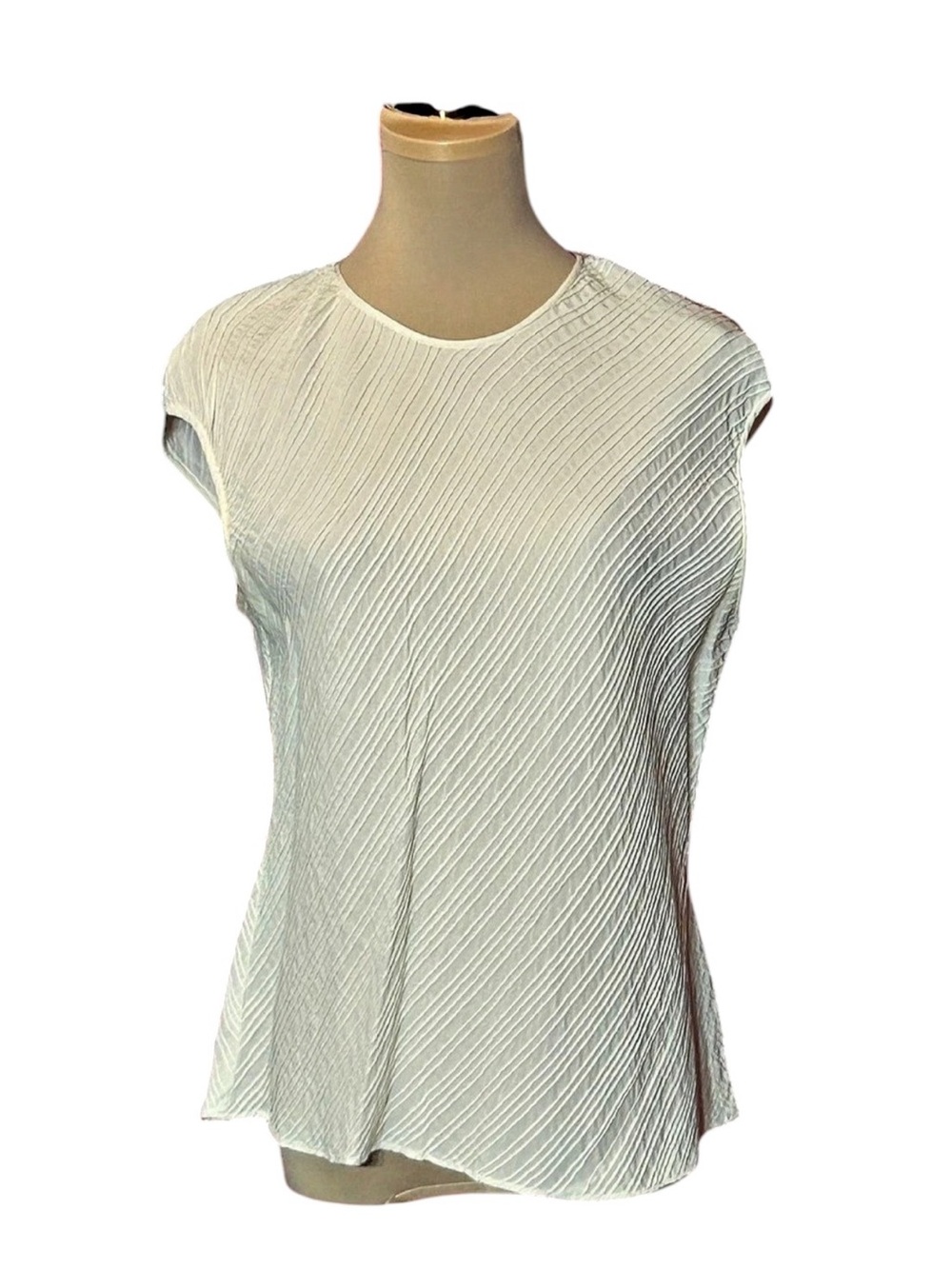 Jones New York Silk Textured Sleeveless Blouse in White Size 14